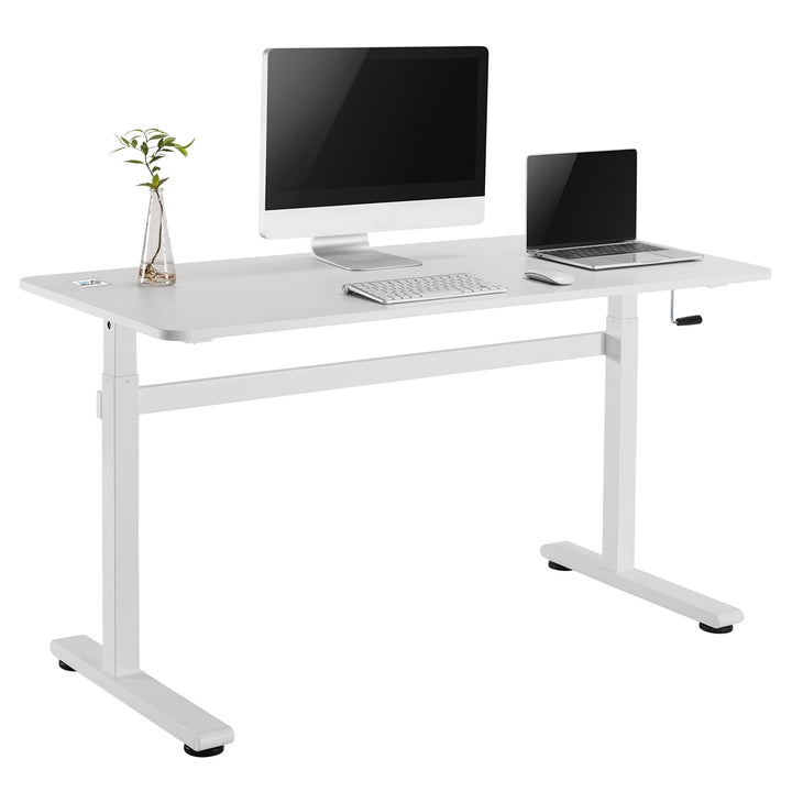 In hoogte verstelbaar Ergo Office handmatig bureau, max 40 kg, max hoogte 117 cm, met zit/sta werkblad, ER-401 W