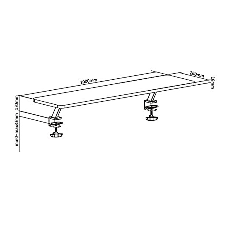 ERGO OFFICE ER-409 Monitorsteun 13"-32" tot max. 20kg tafelblad plank 100x26cm