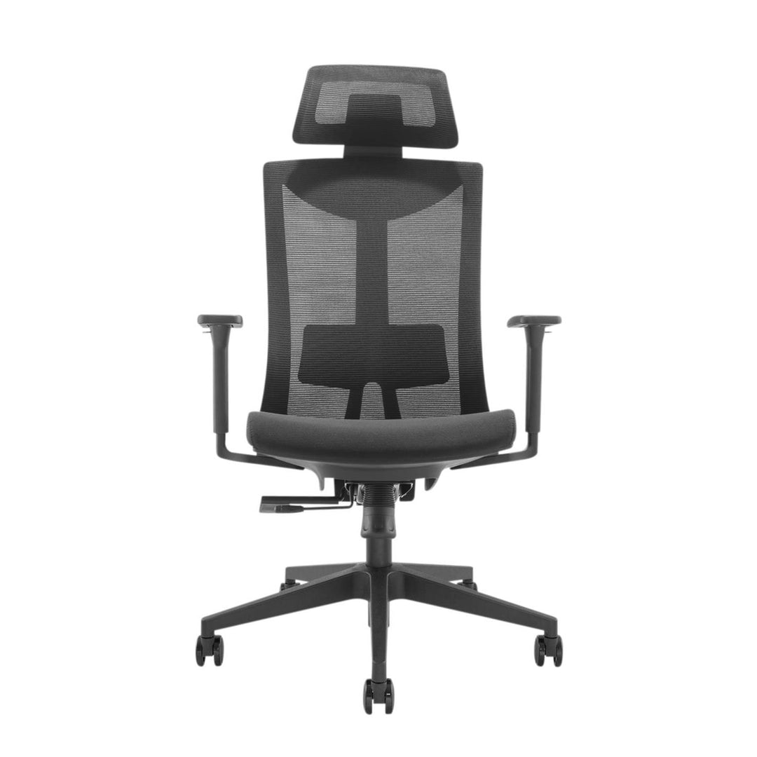 Ergonomische bureaustoel met wielen en lendensteun, draaibare zitting, in hoogte verstelbaar, kantelfunctie rugleuning Bureaustoel, maximale belasting 150 kg