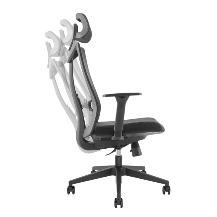 Ergonomische bureaustoel met wielen en lendensteun, draaibare zitting, in hoogte verstelbaar, kantelfunctie rugleuning Bureaustoel, maximale belasting 150 kg