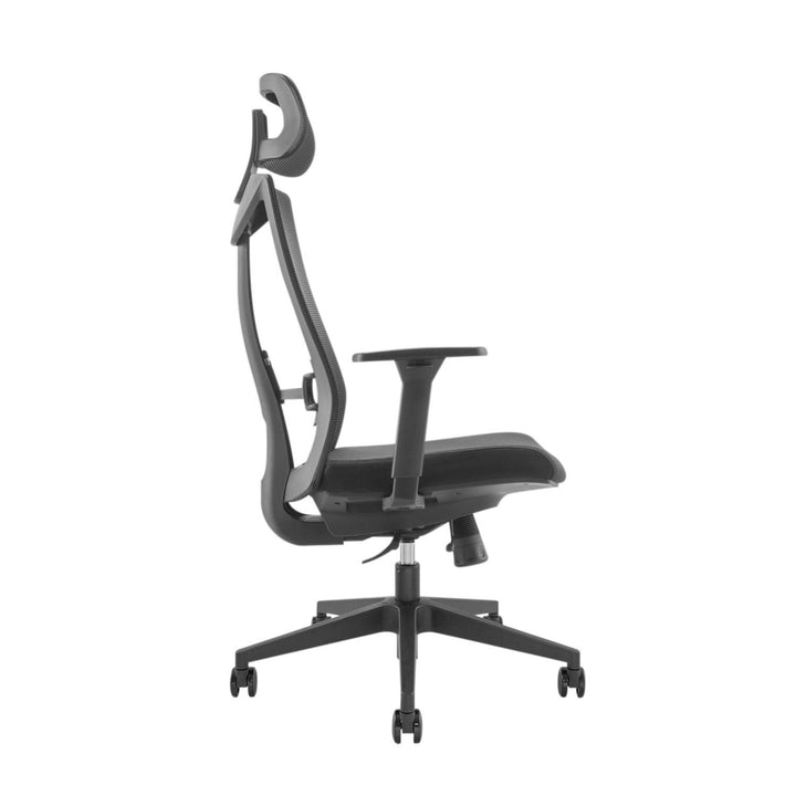 Ergonomische bureaustoel met wielen en lendensteun, draaibare zitting, in hoogte verstelbaar, kantelfunctie rugleuning Bureaustoel, maximale belasting 150 kg