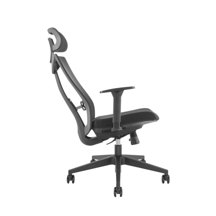 Ergonomische bureaustoel met wielen en lendensteun, draaibare zitting, in hoogte verstelbaar, kantelfunctie rugleuning Bureaustoel, maximale belasting 150 kg