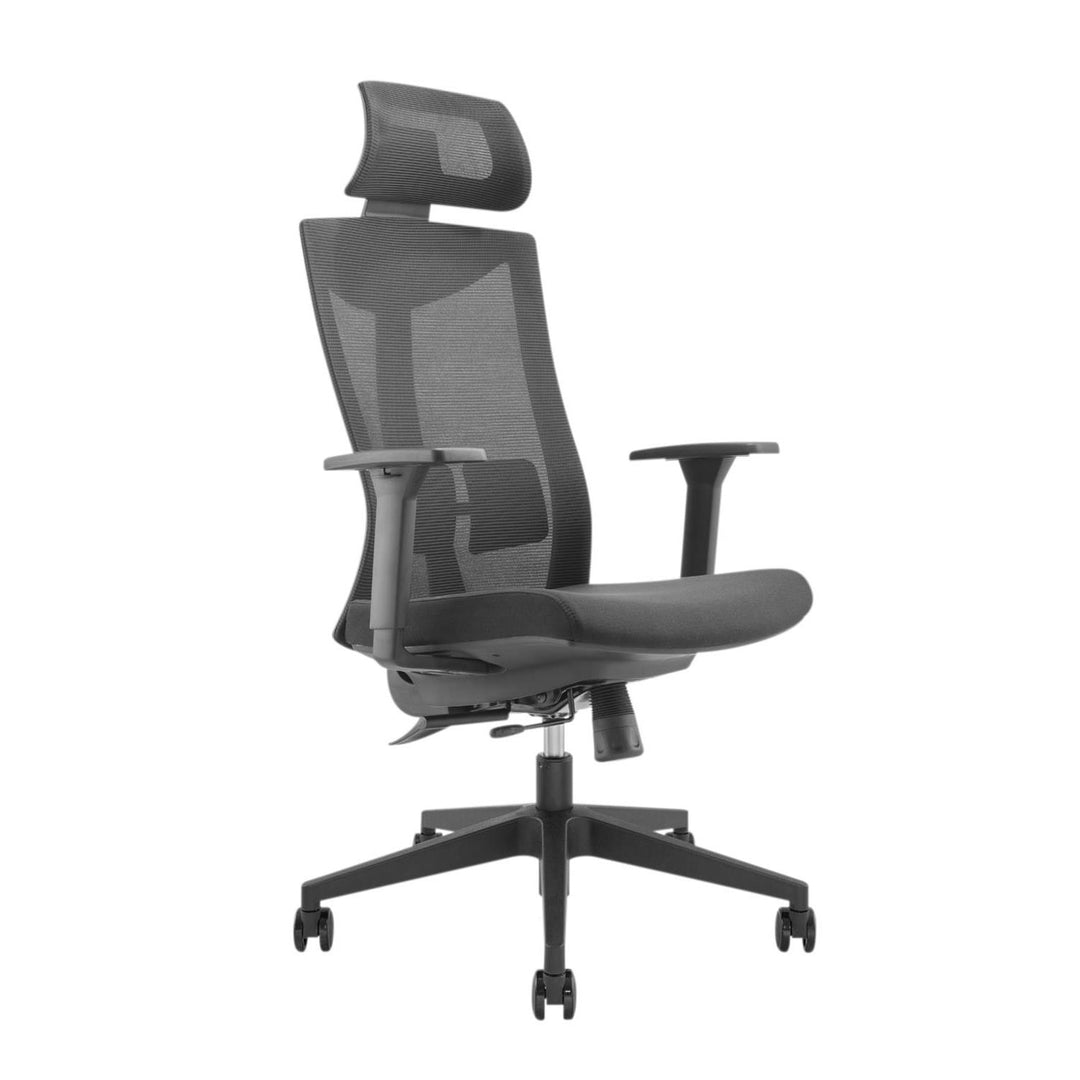 Ergonomische bureaustoel met wielen en lendensteun, draaibare zitting, in hoogte verstelbaar, kantelfunctie rugleuning Bureaustoel, maximale belasting 150 kg