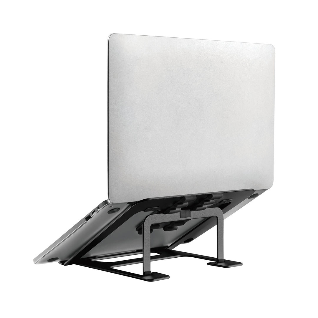 Support pour ordinateur portable pliable ultra-mince en aluminium ERGOOFFICE.EU, noir, adapté aux ordinateurs portables de 11-15'', ER-416 B
