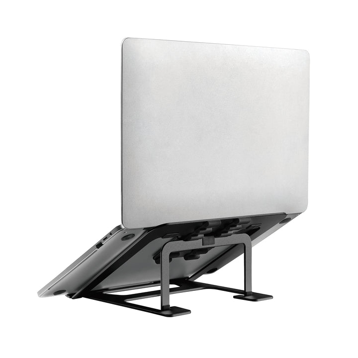 Support pour ordinateur portable pliable ultra-mince en aluminium ERGOOFFICE.EU, noir, adapté aux ordinateurs portables de 11-15'', ER-416 B