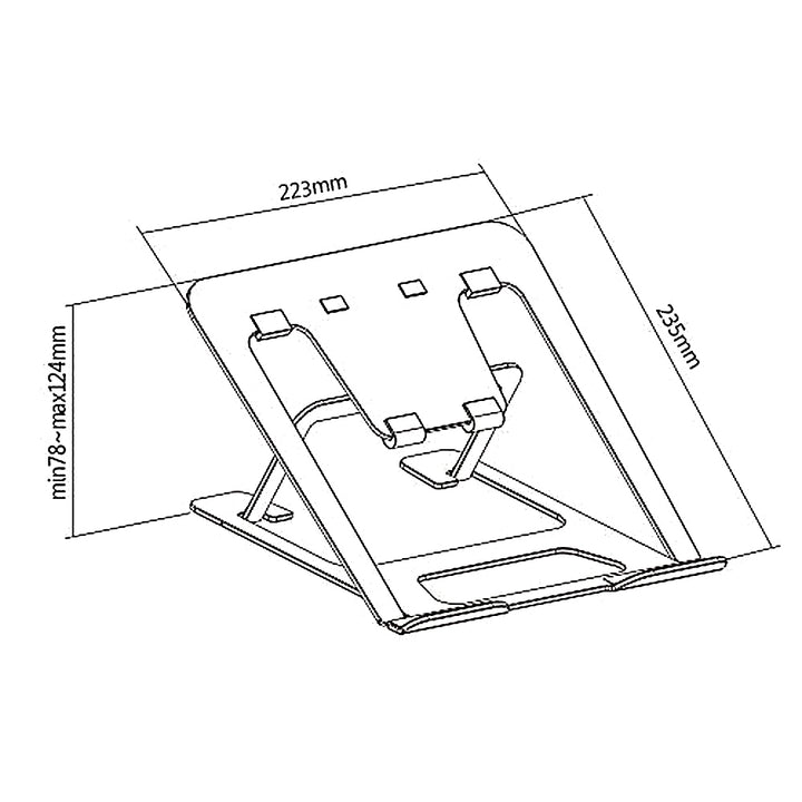 Support pour ordinateur portable pliable ultra-mince en aluminium ERGOOFFICE.EU, noir, adapté aux ordinateurs portables de 11-15'', ER-416 B