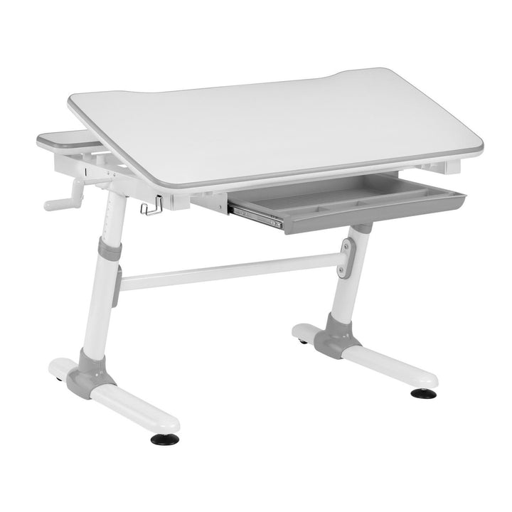 Bureau ergonomique pour enfants avec réglage de la hauteur et de l'inclinaison Table d'école pour enfants jusqu'à 100kg Tiroir Crochets pour sacs