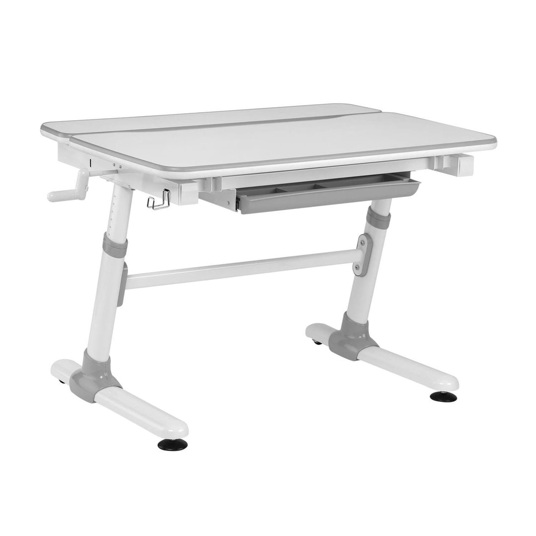 Bureau ergonomique pour enfants avec réglage de la hauteur et de l'inclinaison Table d'école pour enfants jusqu'à 100kg Tiroir Crochets pour sacs