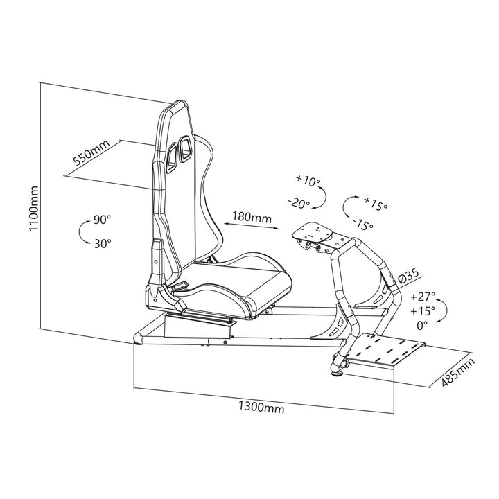 Simulatie Stoel Cockpit Racing Game Ondersteuning Stuurwiel NanoRS RS160