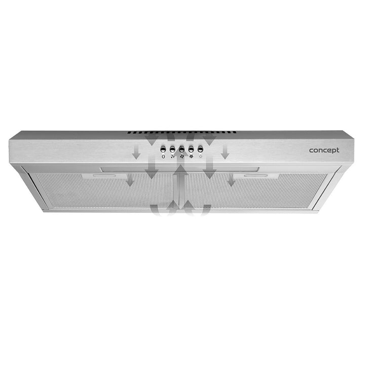 Onderkastkap 60 cm Concept OPP1260ss zilver met LED-verlichting