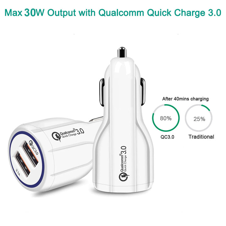 Chargeur Allume-cigare Voiture USB 12-24V Maclean MCE478  blanc
