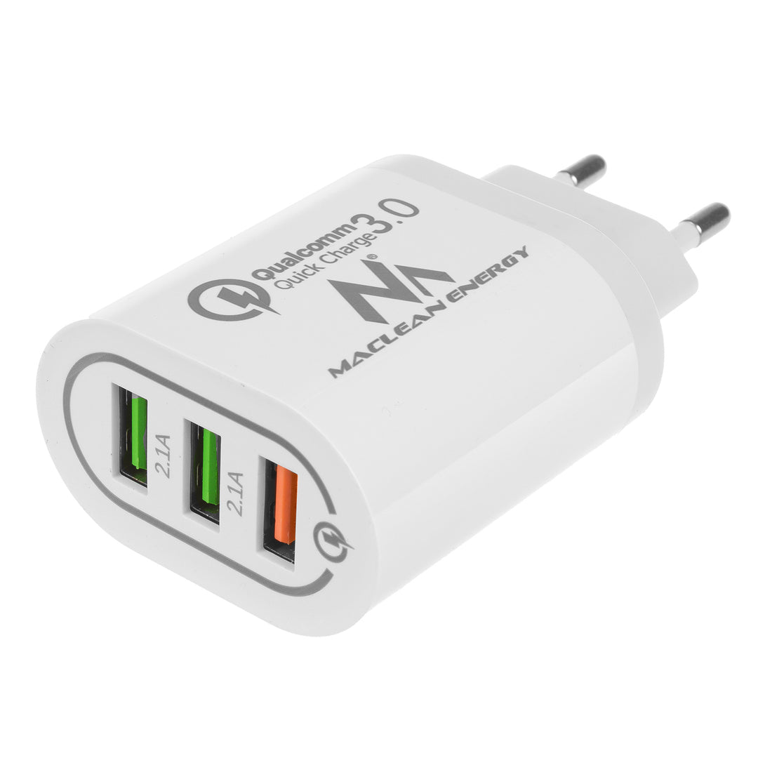 Chargeur secteur USB universel QC 3.0 3xUSB Maclean MCE479 blanc