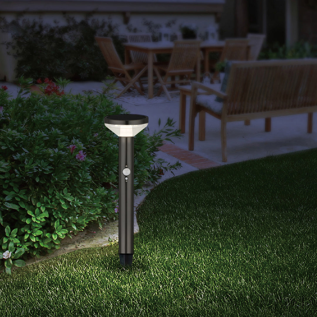LED-tuinlamp op zonne-energie met zwarte sensor IP44 MCE465 B