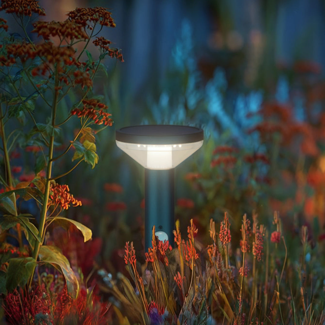 LED-tuinlamp op zonne-energie met zwarte sensor IP44 MCE465 B