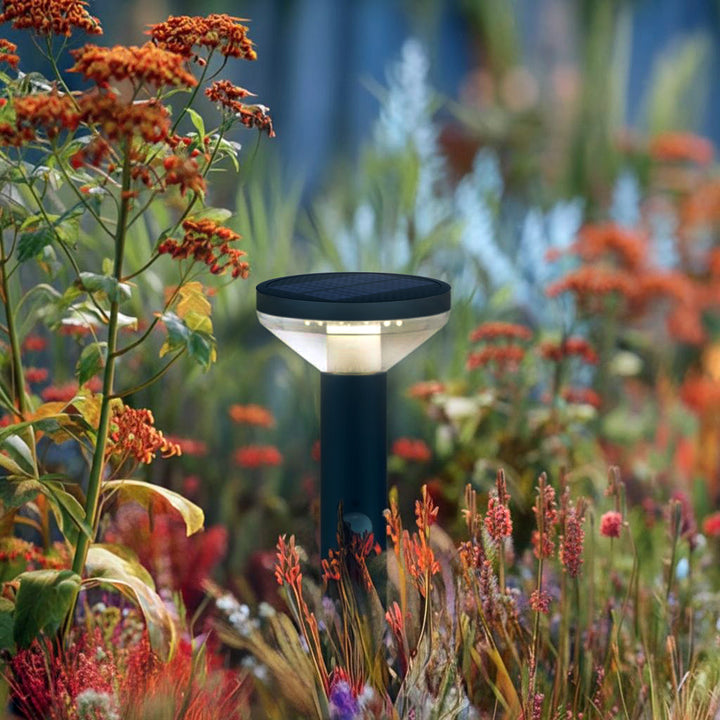 LED-tuinlamp op zonne-energie met zwarte sensor IP44 MCE465 B