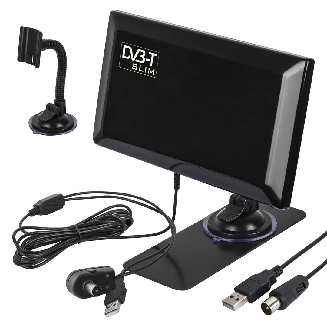 Antenne intérieure active DVB-T2 HEVC amplificateur Ventouse USB 5V Maclean MCTV-948