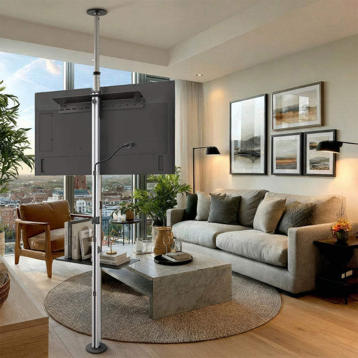 Support TV télescopique plafond et sol avec étagère Maclean MC-791N 37 "-70"  30 kg
