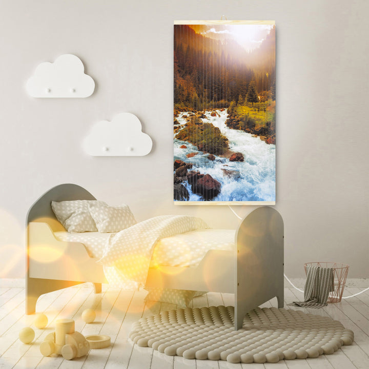 Chauffage infrarouge - panneau chauffant flexible 430W TRIO pattern 10 river, dimensions 100x57cm avec régulateur