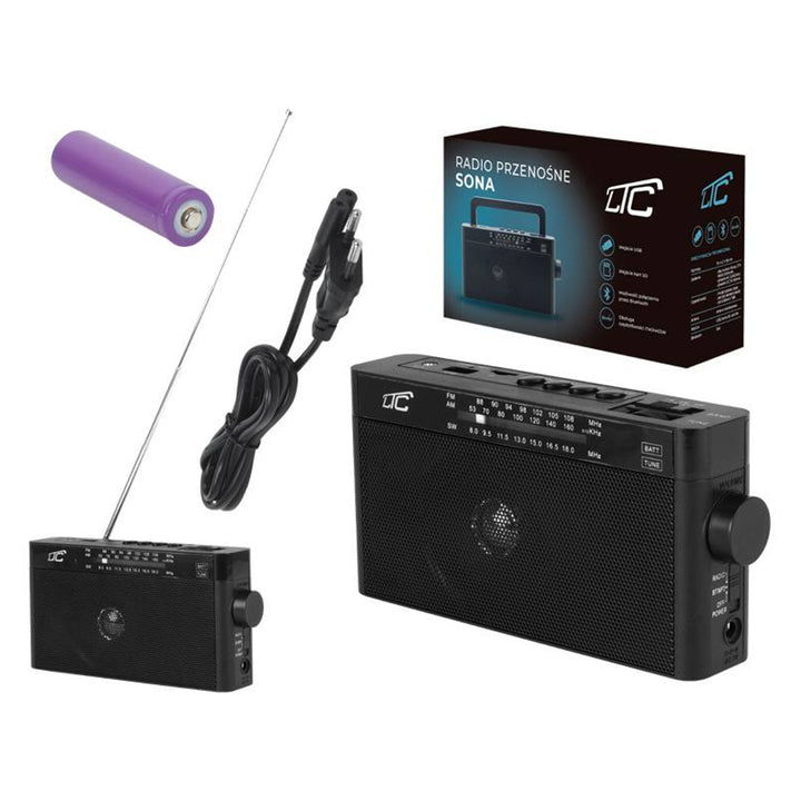 LTC Retro Sona AUX microSD USB Bluetooth draagbare radio