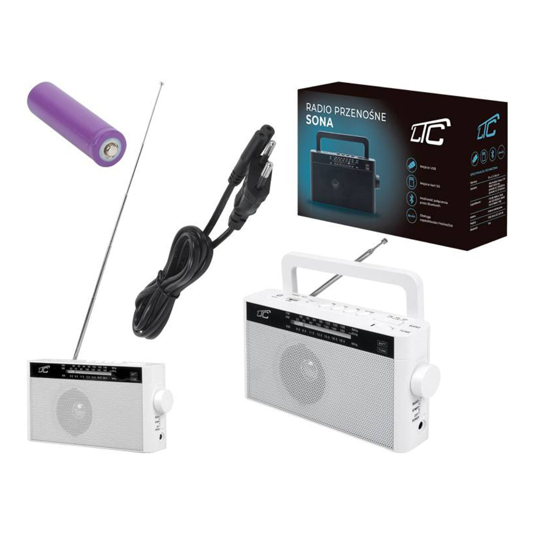 LTC Retro Sona AUX microSD USB Bluetooth draagbare radio