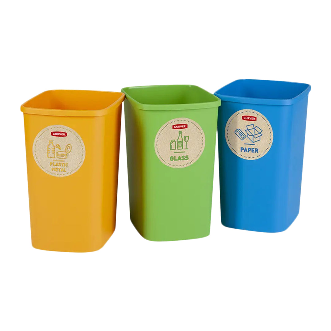 Poubelles tri des déchets 3x9L colorés Curver Eco 249841