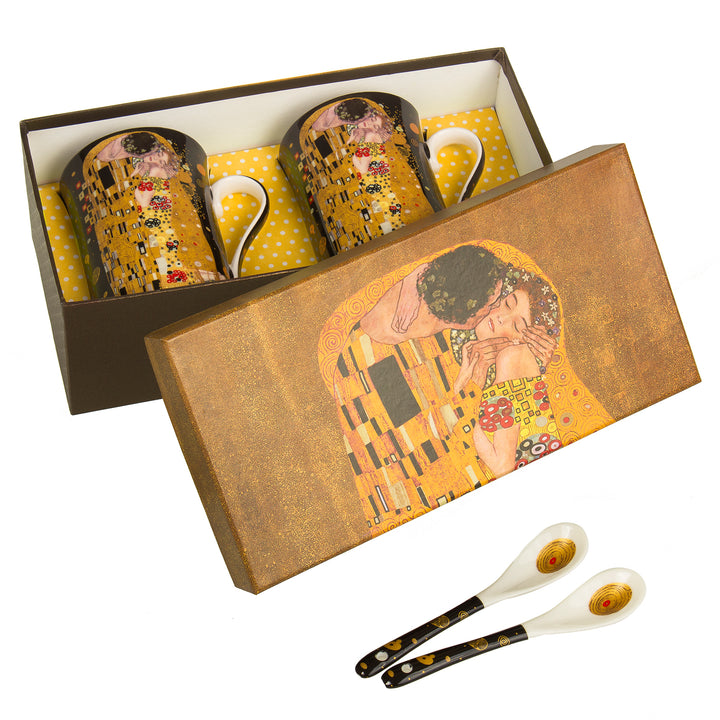 Kiss Coffee Cups Box van Gustav Klimt Gift Queen Isabell Zwart