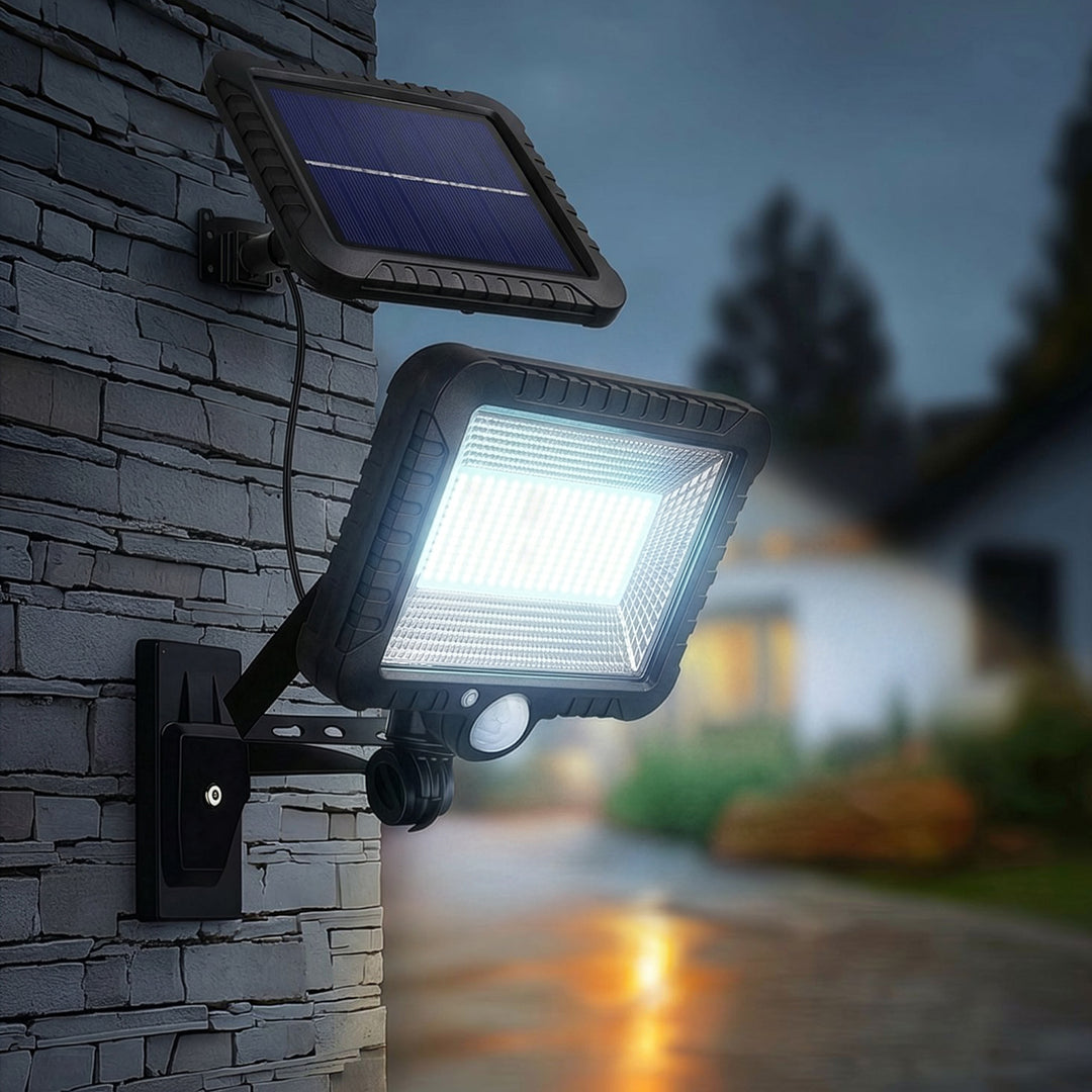 Solar schijnwerper LED lamp met bewegingsmelder IP44 5W 400lm 6000K koud wit MCE438