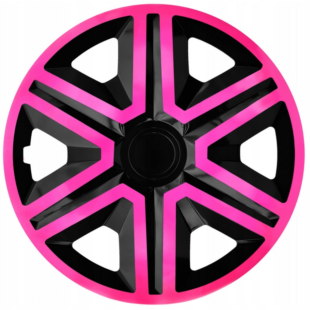 16" Action wieldoppen 4 x universeel roze-zwart