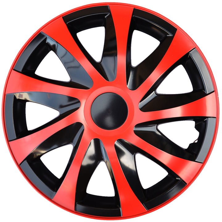Jeu d'enjoliveurs DRACO 13" rouge/noir 4 pièces