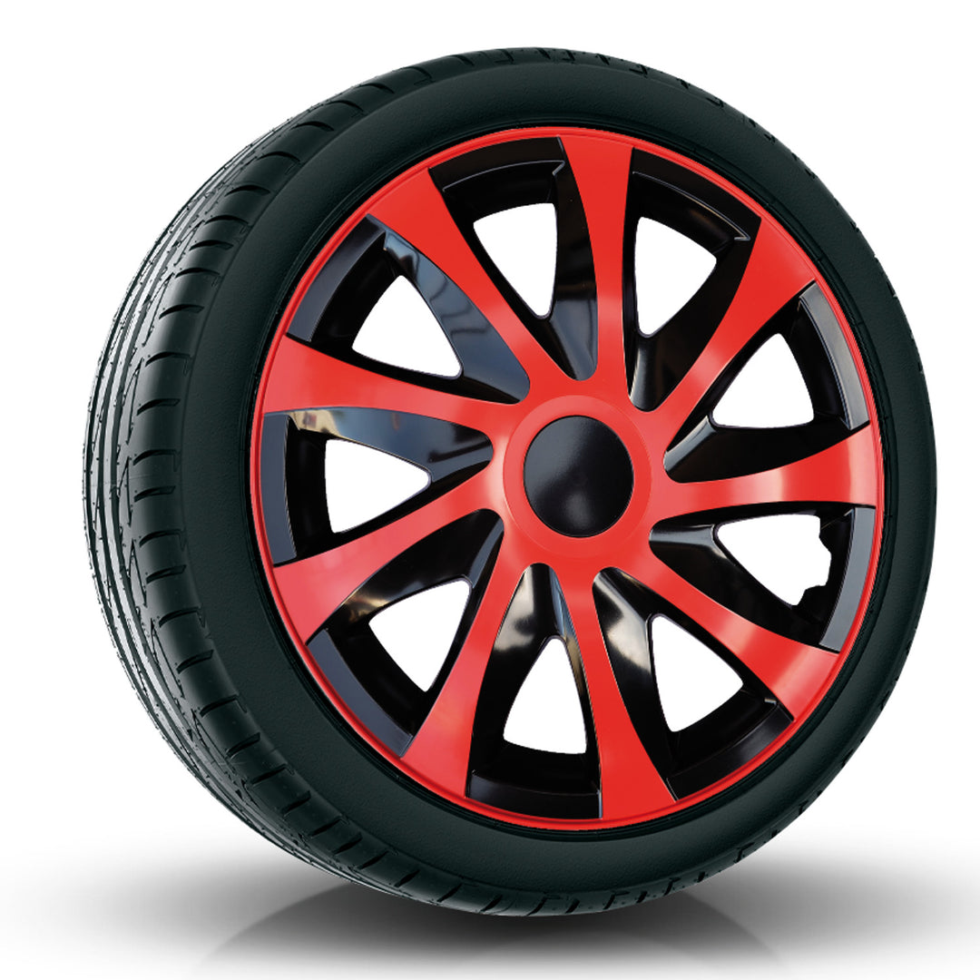 Jeu d'enjoliveurs DRACO 16" rouge/noir 4 pièces