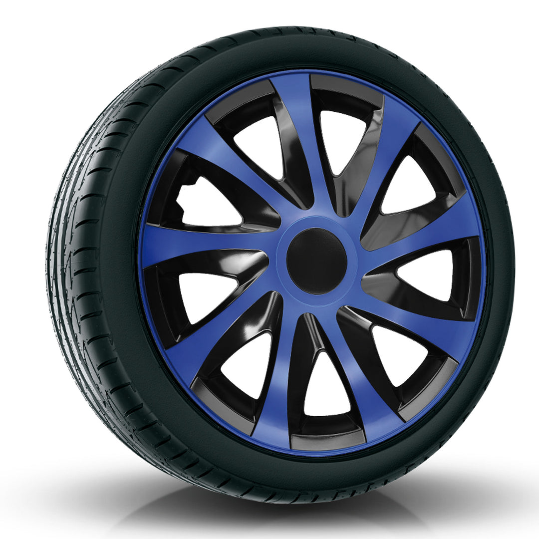Jeu d'enjoliveurs DRACO 13" bleu/noir 4 pièces