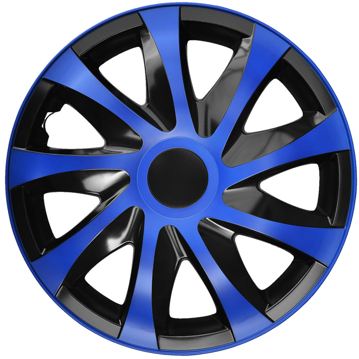 Jeu d'enjoliveurs DRACO 13" bleu/noir 4 pièces