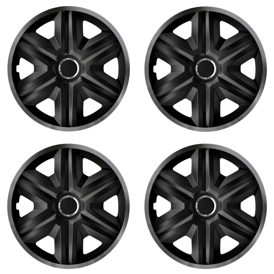 16" grafietzwarte wieldoppen FAST LUX NRM
