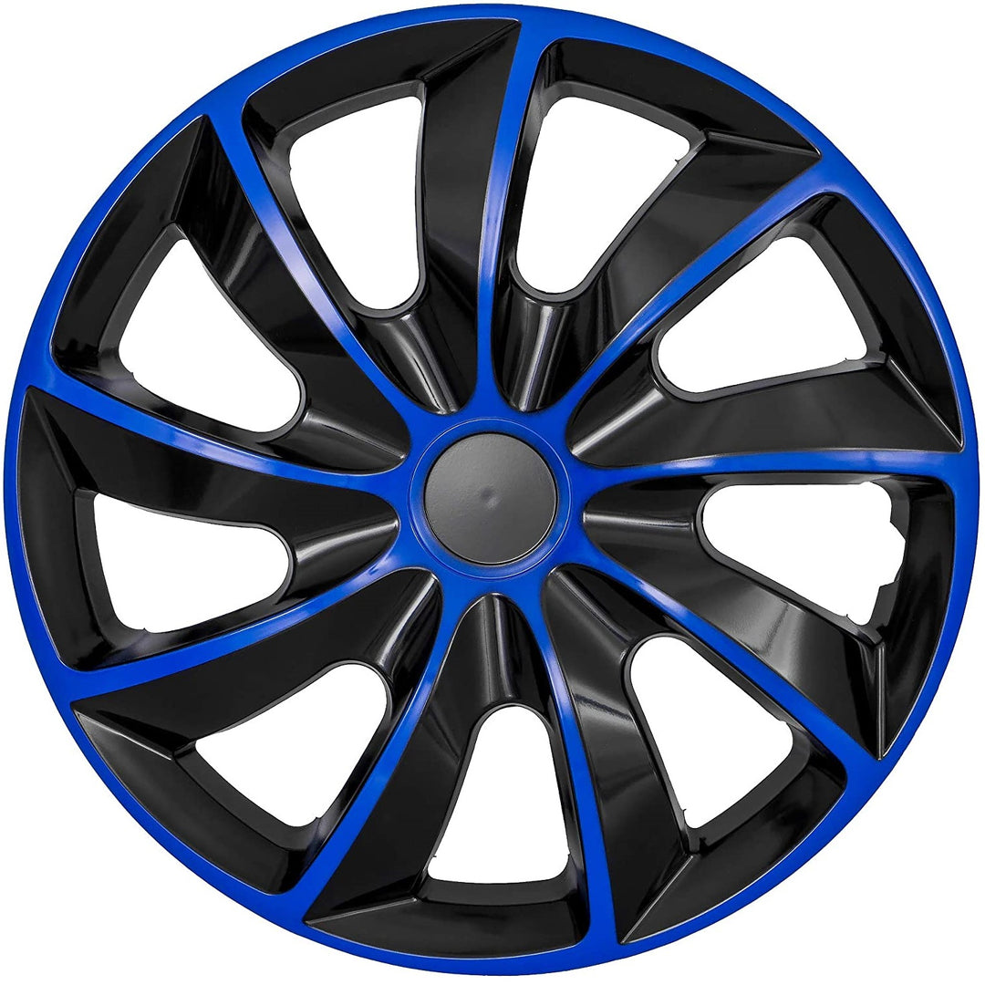 13" blauw-zwarte wieldoppen 4 stuks NRM QUAD universeel