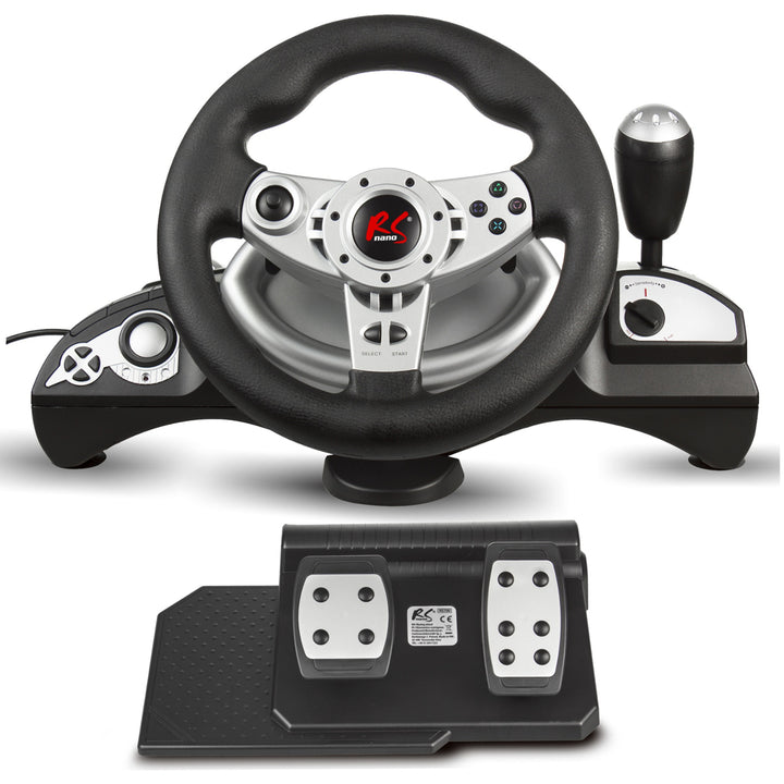 Volant de course de jeu NanoRS RS700 avec pédale 8en1 PS4/PS3/Xbox ONE/PC (X-Input/D-Input)/Android