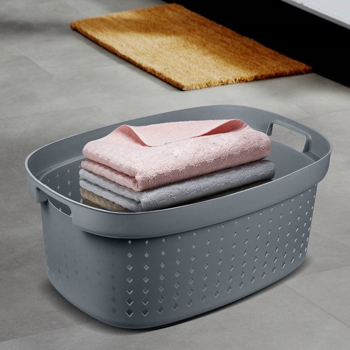 Wasmand 42 L Plast Team SEOUL grijs met handvat
