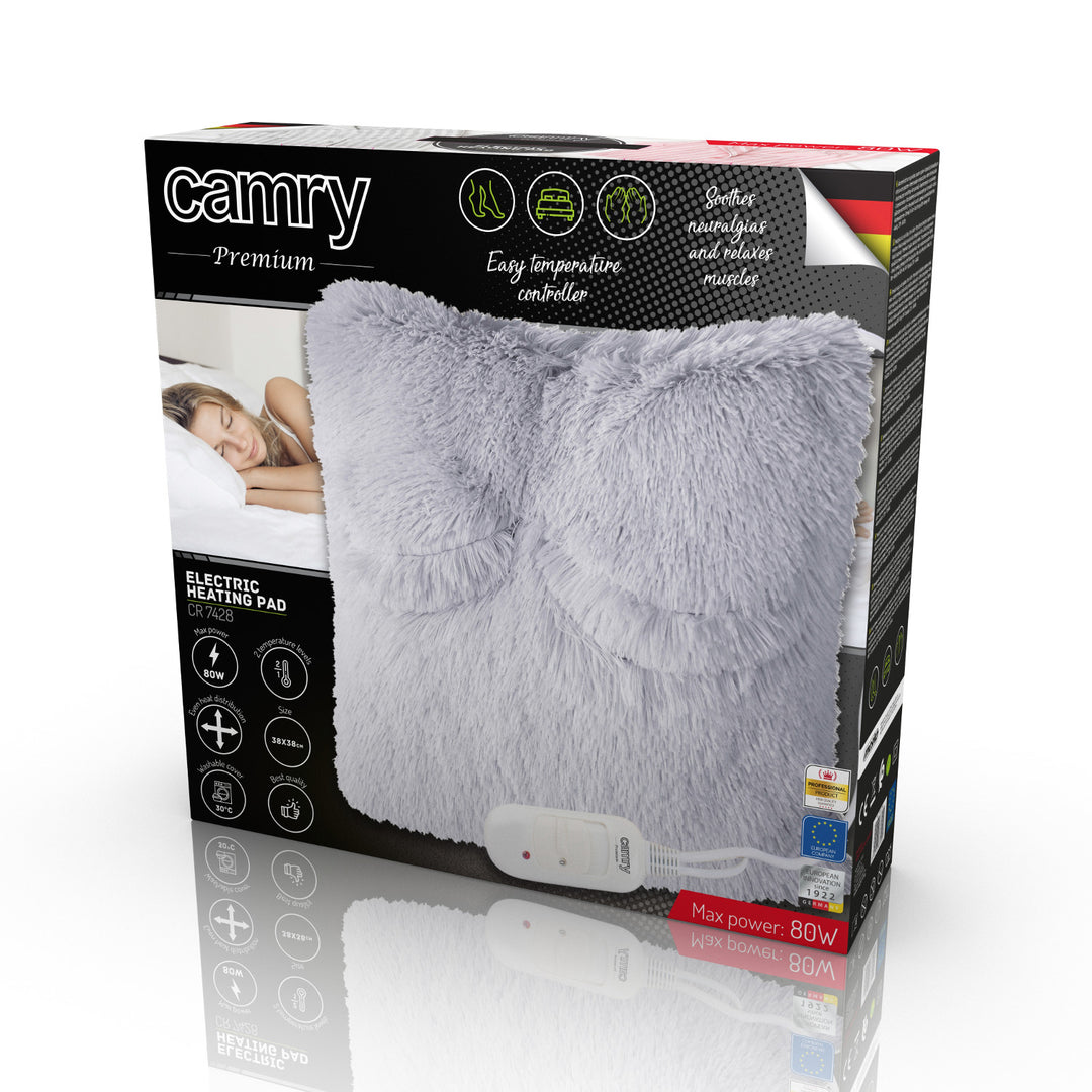 Oreiller électrique Camry, chauffant, 80W, 38 cm, CR 7428