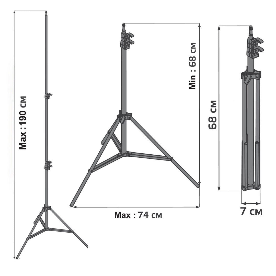 Statief voor 12" Maclean MC-163 LED-ringlicht max. 190 cm