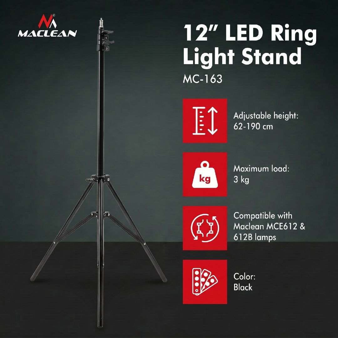 Statief voor 12" Maclean MC-163 LED-ringlicht max. 190 cm