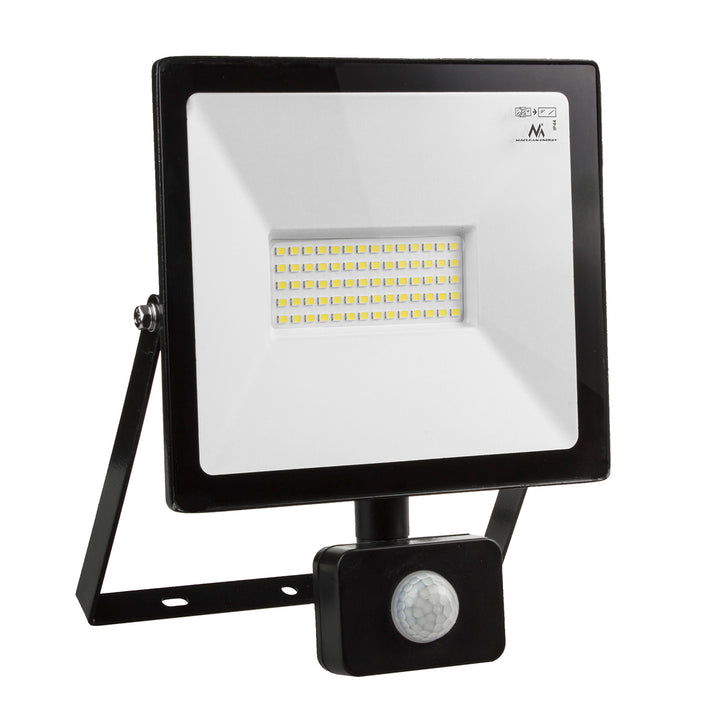 LED schijnwerper met bewegingsmelder Maclean slim 50W 4000lm warm wit (3000K) IP44 MCE650 WW PIR