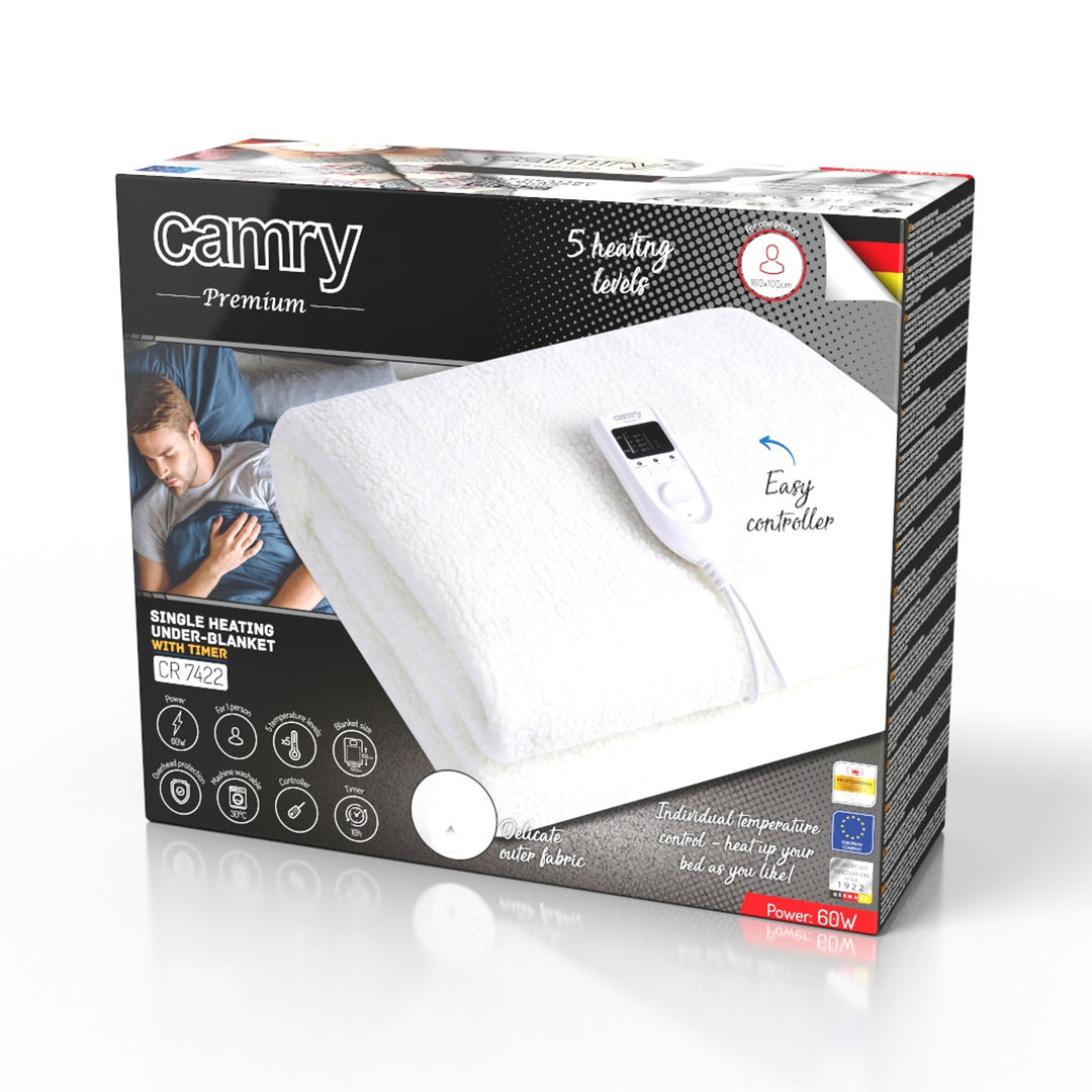 Couverture électrique avec minuterie et télécommande LCD Camry CR 7422