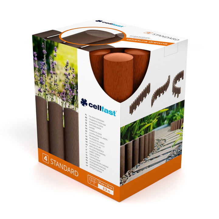 Palissade de jardin plastique effet bois rouge brique 2,3m Standard 4
