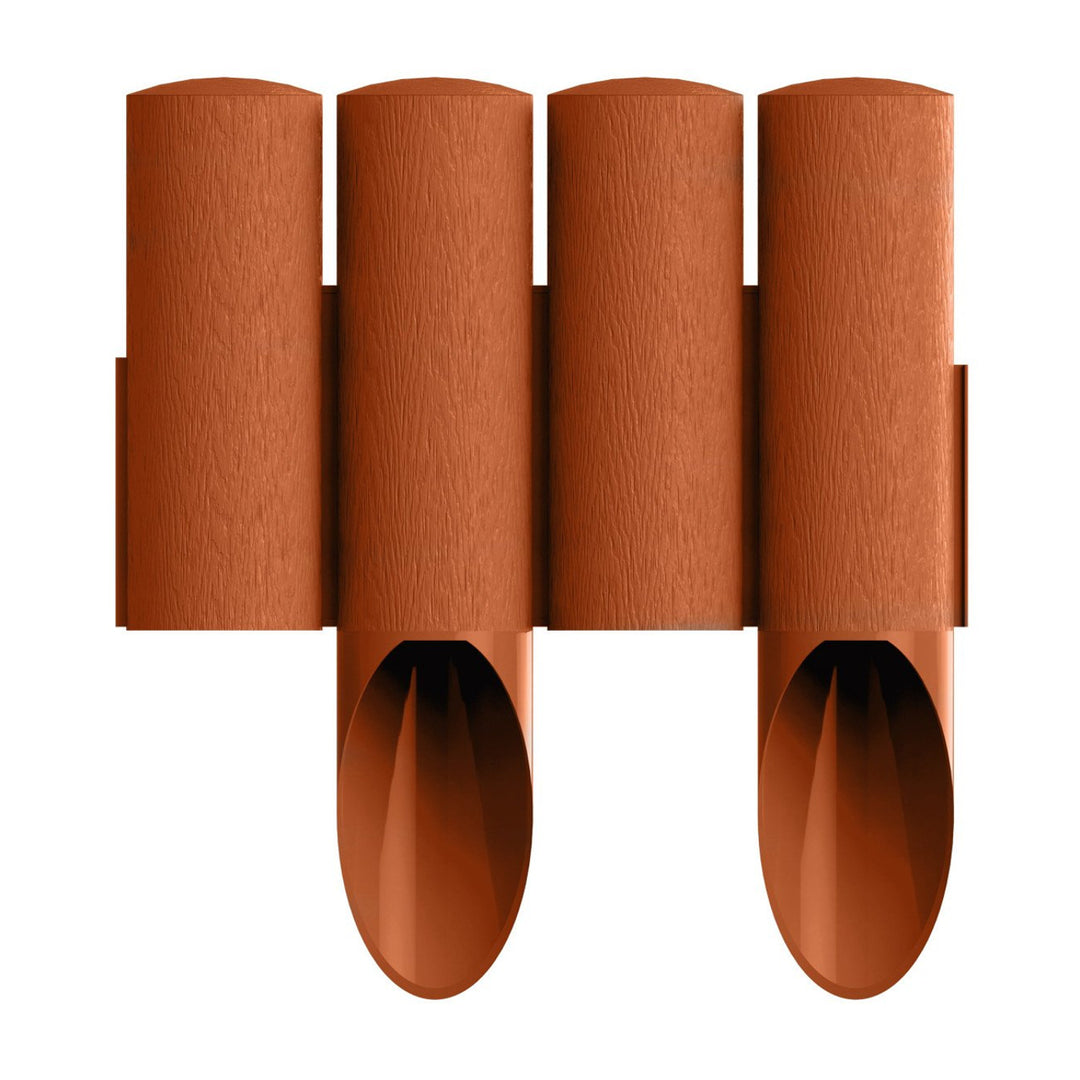 Palissade de jardin plastique effet bois rouge brique 2,3m Standard 4
