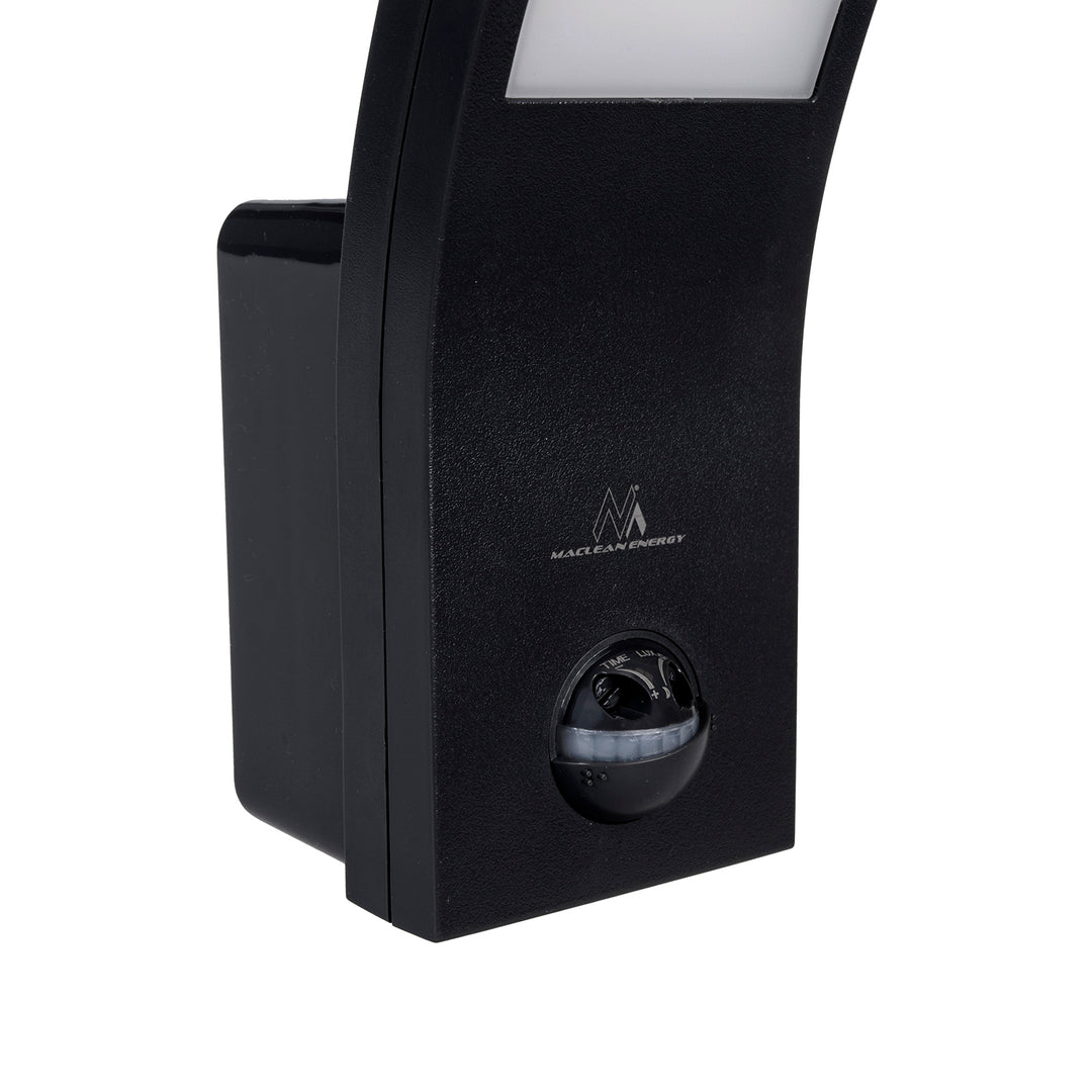 LED lamp met zwarte PIR bewegingsmelder 10W IP54 750lm neutraal wit (4000K) Maclean MCE244 B