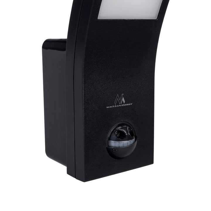 LED lamp met zwarte PIR bewegingsmelder 10W IP54 750lm neutraal wit (4000K) Maclean MCE244 B