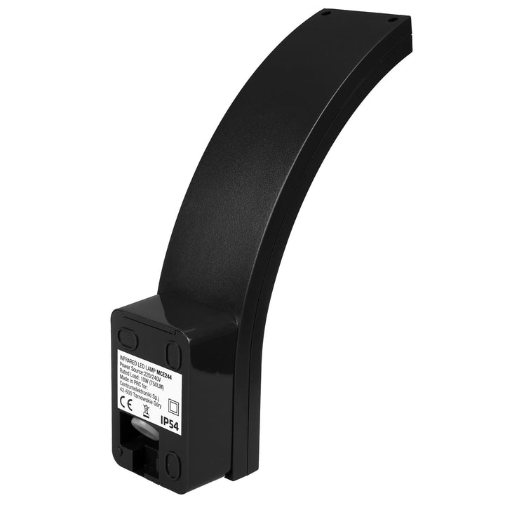 LED lamp met zwarte PIR bewegingsmelder 10W IP54 750lm neutraal wit (4000K) Maclean MCE244 B
