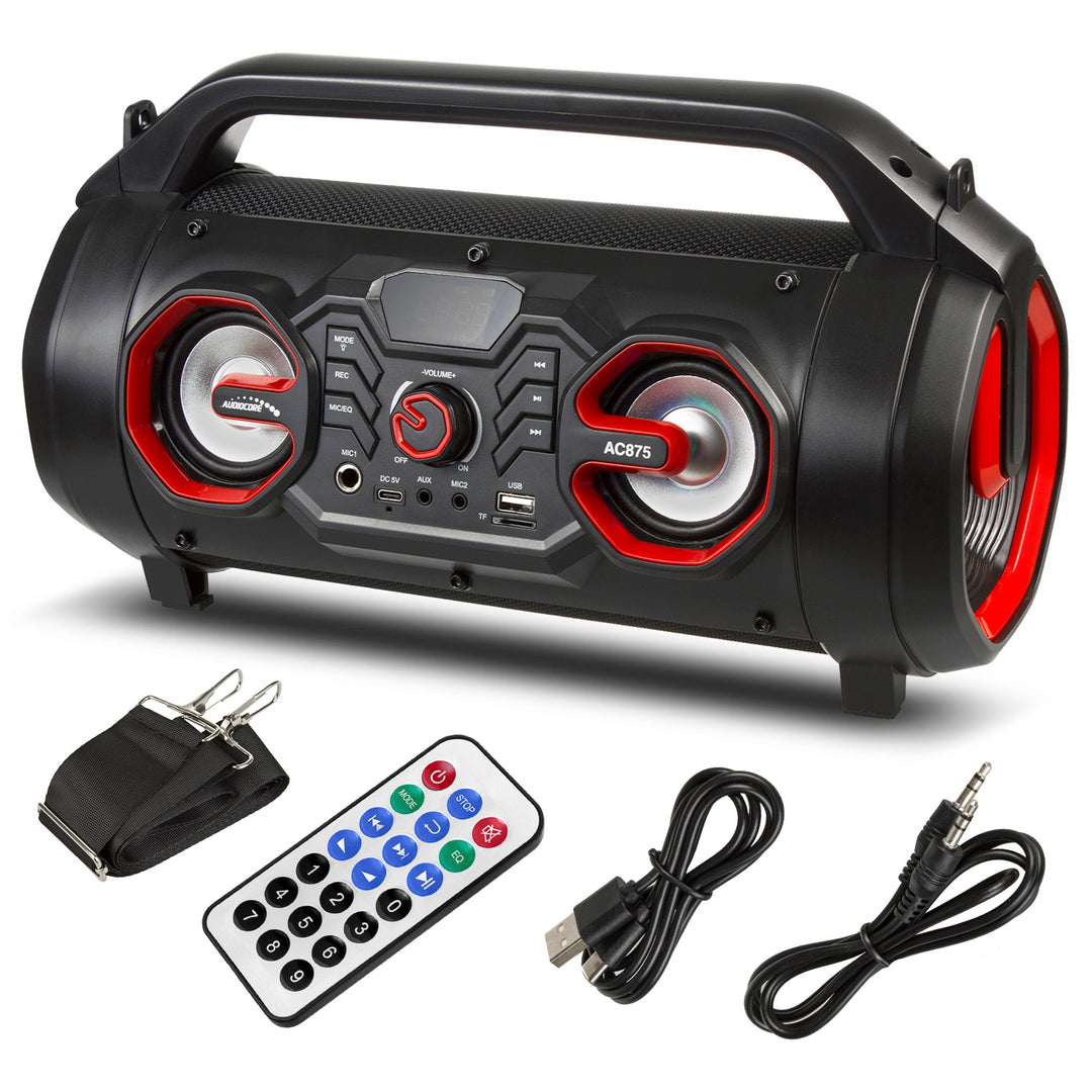 Haut-parleur portable Audiocore bazooka, bluetooth 5.0, radio FM, micro carte, SDIPX4, 2000mAh, AC875