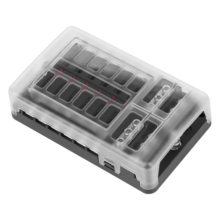 Boîte à fusibles FB-12 avec rail négatif et LED