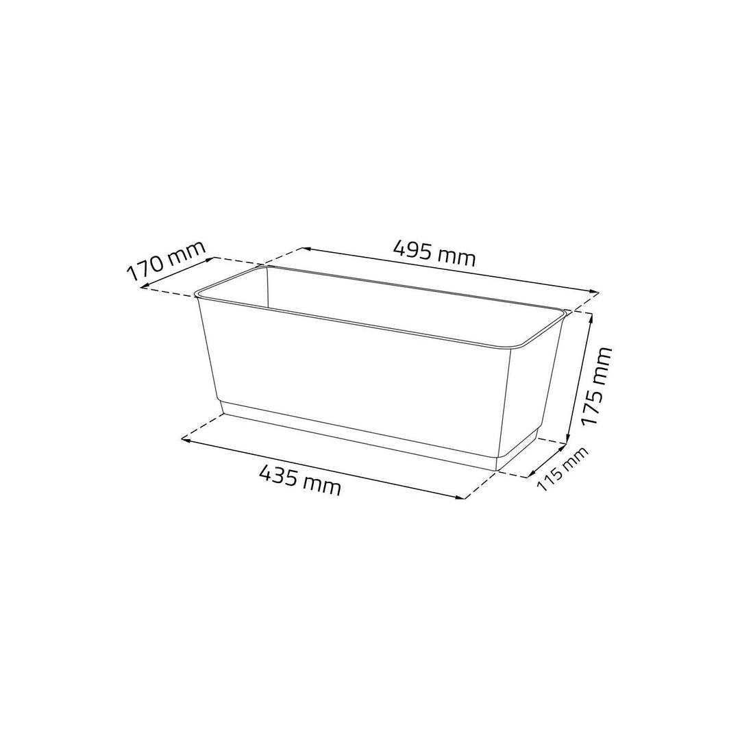 12L bloempot met haak Ratolla antraciet Prosperplast DRL500PW