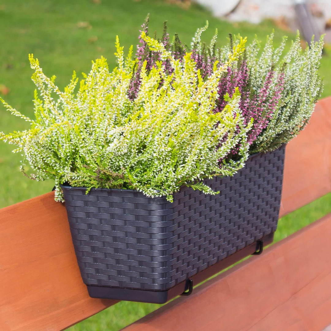 12L bloempot met haak Ratolla antraciet Prosperplast DRL500PW